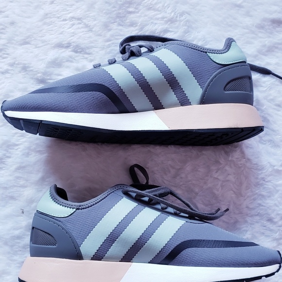 New Womens Adidas N5923 Grey Ash Green - Picture 6 of 7